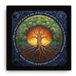 הדפס עץ חיים צבעוני על קנבס